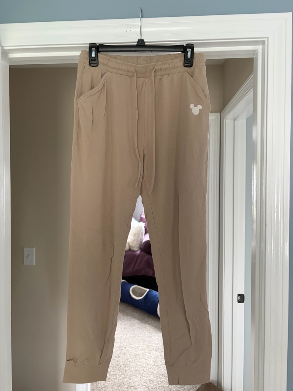 Disney Women’s Tan Drawstring Jogger and Long Sleeve Shirt Set